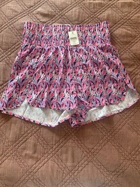Simply Southern Pink and Navy Paisley Athletic Shorts
